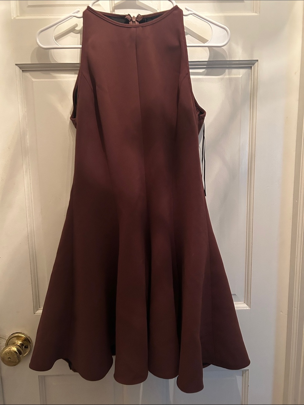 Zara Sleeveless Mini Dress in Burgundy
